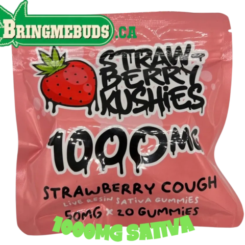 LIVE RESIN STRAWBERRY KUSHIES 1000MG / 50MG X 20 / SATIVA
