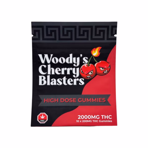 WOODY'S CHERRY BLASTERS - HIGH DOSE GUMMIES 2000MG THC