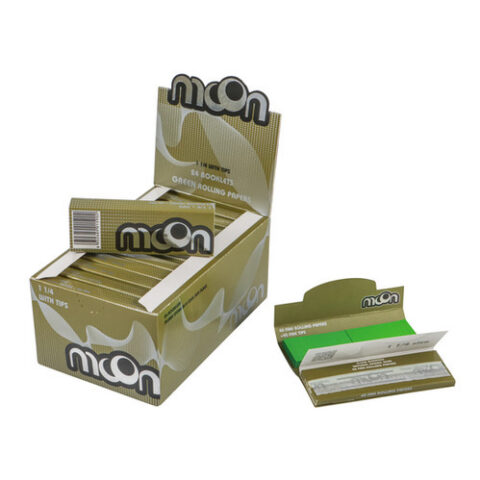 Explorer Green 1 1/4 Size Colored Rolling Paper with Tips