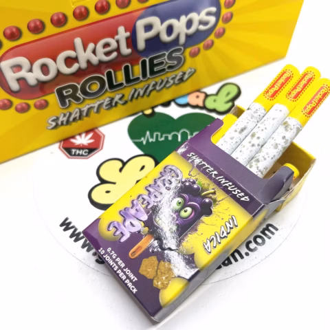 ROCKET POPS ROLLIES SHATTER INFUSED ( 0.7 G PER JOINT / 10 JOINTS PER PACK
