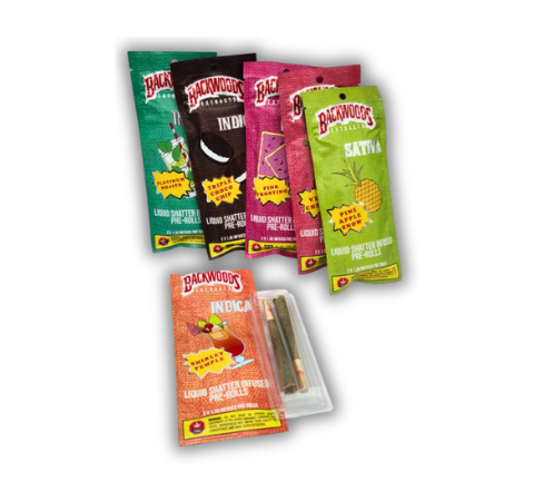 BACKWOODS EXTRACTS LIQUID SHATTER INFUSED PREROLLS (2 IN A PACK / 1.5 GRAM EACH) PREROLLS NOT CIGARS !!!!!!